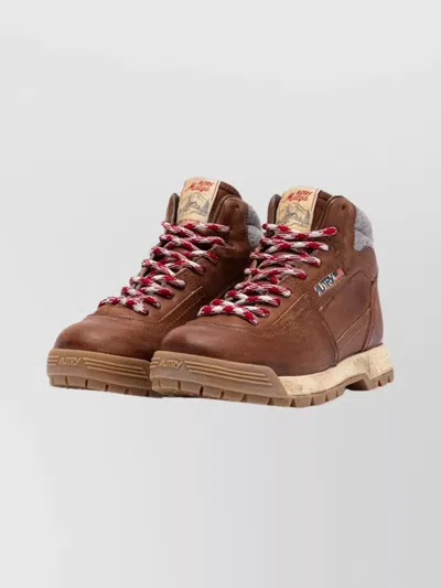 AUTRY MALGA HIKING BOOTS NATURAL LEATHER GREY FABRIC