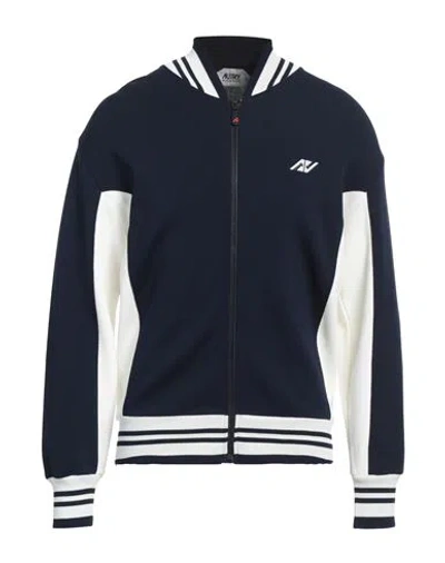 Autry Man Cardigan Navy Size Xl Viscose, Nylon In Navy Blue