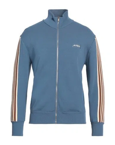 Autry Man Cardigan Slate Blue Size Xl Viscose, Nylon