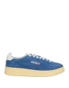 Autry Man Sneakers Azure Size 9 Leather, Textile Fibers In Blue