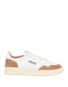Autry Medalist Low Sneakers In Goatskin And Suede In White