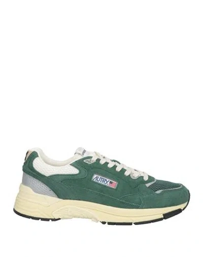 AUTRY AUTRY MAN SNEAKERS GREEN SIZE 9 LEATHER, TEXTILE FIBERS
