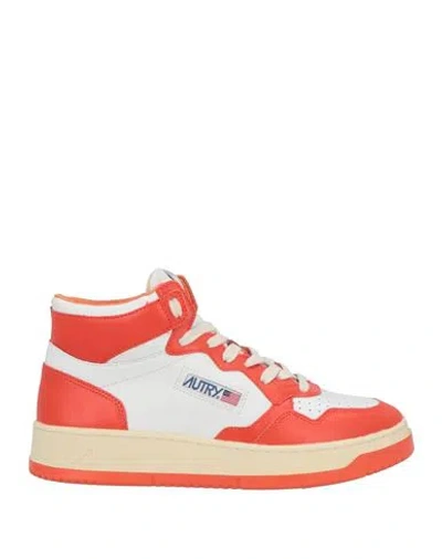 Autry Man Sneakers Tomato Red Size 8 Soft Leather