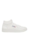 Autry White Medalist Mid Leather Sneakers In White