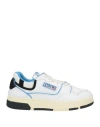 Autry White Low Top Sneakers With Black Details And Logo Patch In Leather And Suede Man In White