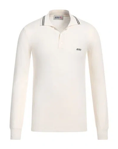 Autry Man Sweater Ivory Size L Wool, Organic Cotton In White