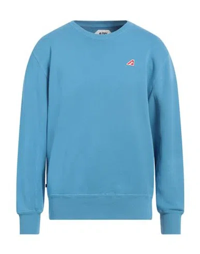 AUTRY AUTRY MAN SWEATSHIRT AZURE SIZE M COTTON, ELASTANE