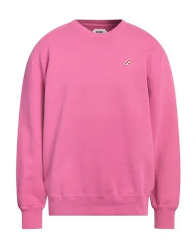 Autry Man Sweatshirt Fuchsia Size L Cotton, Elastane In Pink
