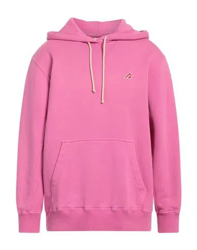 Autry Man Sweatshirt Fuchsia Size Xl Cotton, Elastane In Pink