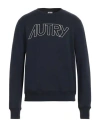 Autry Crew Neck Cotton Jersey Fleece Sweatshirt In Blue