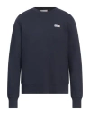 Autry Blue Cotton Crewneck Sweatshirt With Logo Print In Navy