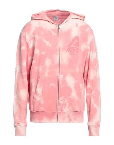 Autry Tie-dye Zip-up Hoodie In Pink