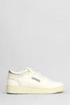 Autry Med-way Mid Silver Marsh Sneakers In White