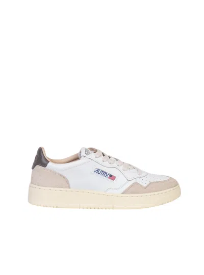 Autry Medalist Low - Leather And Suede Sneakers In White