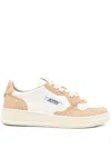 Autry 'medalis Low' Sneakers In White Leather With Sand Suede Inserts