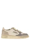 Autry Sup Vintage Sneakers With Vintage Leather Upper In Neutral