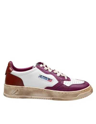 Autry Medalist - Super Vintage Trainers In White/bordeaux