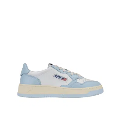Autry Low-top Sneakers In Pastel Blue And White With Perforated Detailing In Multi