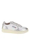 Autry Low Sneaker With Metallic Accents And Perforated Detailing In White