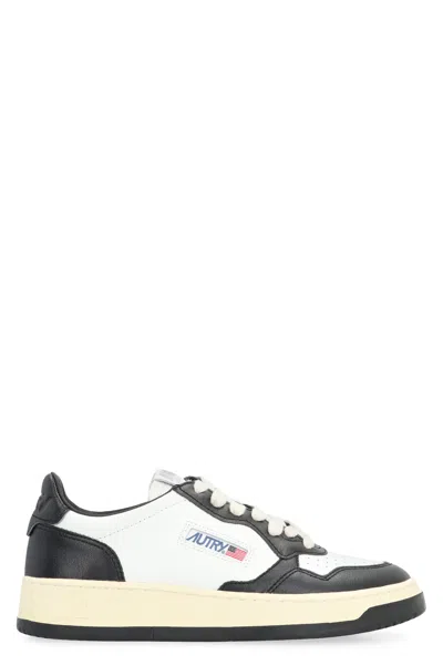 AUTRY AUTRY  MEDALIST BLACK/WHITE LEATHER TRAINER