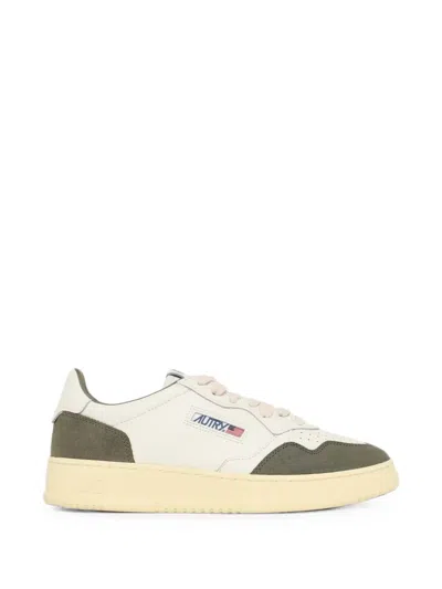 Autry White Grey Suede Logo Detail Low-top Sneakers In Multi