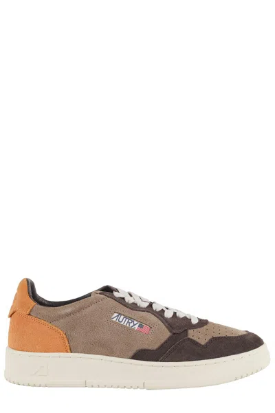 Autry Medalist Color Block Suede Low-top Sneakers In Brown