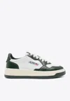 Autry 'medalist' White And Black Low Top Sneakers With Logo Patch In White