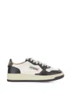 Autry Medalist Low Sneakers In Calf Leather With Perforated Toe In Black