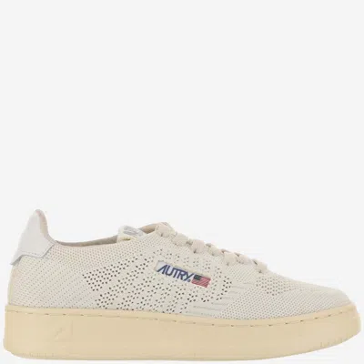 Autry Medalist Easeknit Low Fabric Sneakers In Ivory