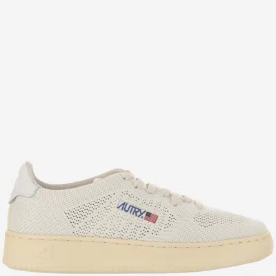 Autry Medalist Easeknit Low Fabric Sneakers In Ivory