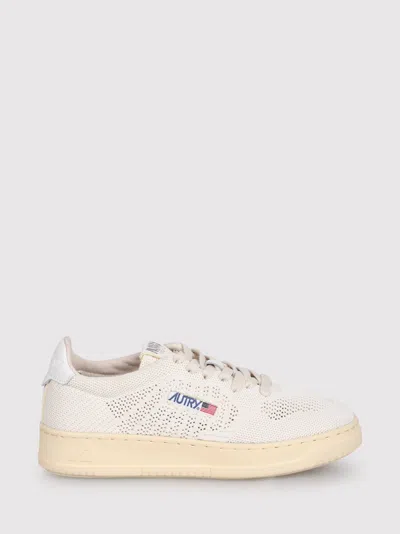 Autry Medalist Easeknit Low Sneakers In Fabric In Gold
