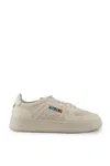 Autry "medalist Low" Sneaker In Knit/leat Winter Wht