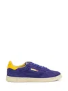 Autry Medalist Flat Sneakers In Lanzuli And Dandelion Suede In Blue