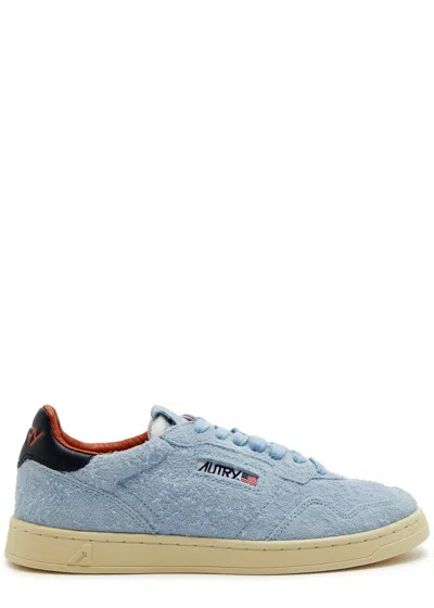 Autry Medalist Flat Panelled Suede Sneakers In Blue