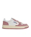 Autry Medalist Bi-color Leather Sneakers In Nude