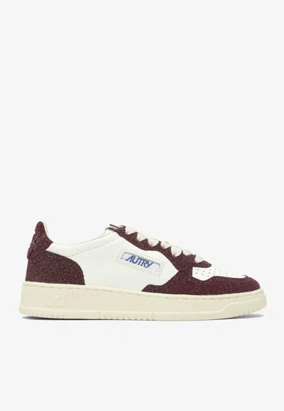 Autry Medalist Glittered  Sneakers In White