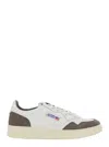 Autry 'medalist Low' White Low Top Sneakers With Side Logo Detail In Leather And Suede Man In Gray