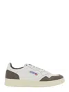 Autry 'medalist Low' White Low Top Sneakers With Side Logo Detail In Leather And Suede Man In Gray