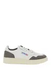 Autry Medalist Grey Low Top Sneakers With Logo Lettering On The Tongue And Perforated Toe In Leather Woman In Multi