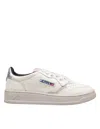 Autry Medalist In White And Silver Leather In Leat/silver