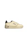 Autry 'medalist' Leather Sneakers With Contrast Heel Tab In Beige