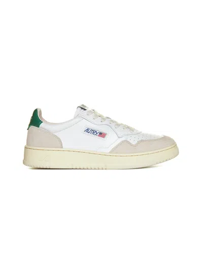 Autry Medalist Leather And Suede Low Sneakers <br/> In White