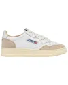 Autry White And Silver 'medalist Low' Sneakers In Leather With Suede Inserts In Multi
