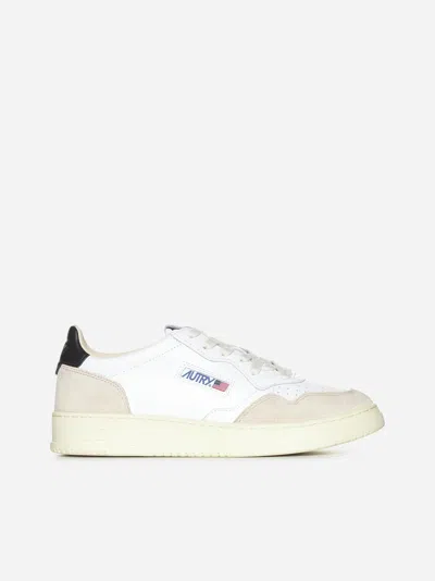 Autry Medalist Leather And Suede Sneakers In Bianco