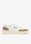 Autry Medalist Low Sneakers In White And Tobacco Leather And Suede In White