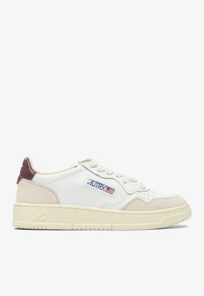 Autry Medalist Leather And Suede Sneakers In White