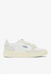 Autry Sporty White Sneakers With Textured Leather In White
