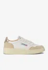 Autry Medalist Leather And Suede Sneakers In White