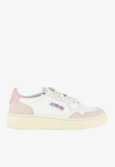 Autry Medalist Leather And Suede Sneakers In White
