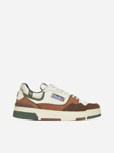 Autry Medalist Leather, Fabric And Suede Sneakers In Brown/oth